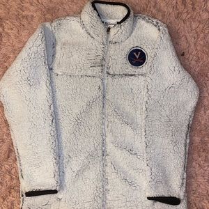 UVA University of Virginia Fuzzy Zip Up Jacket NWOT
